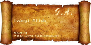 Iványi Alida névjegykártya